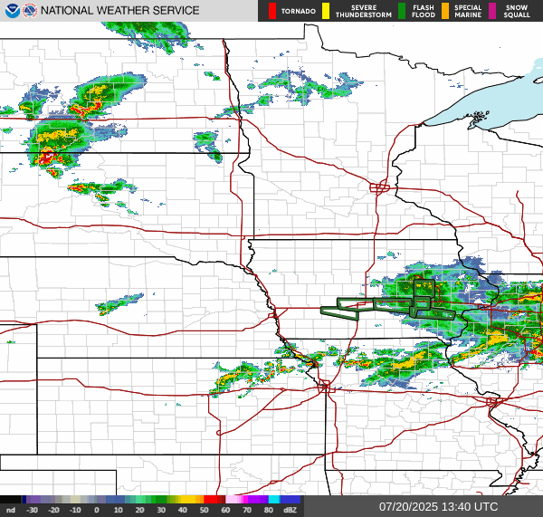 Weather radar map